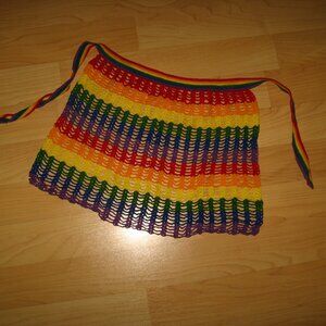 Gay Pride Rainbow Crochet Apron Small